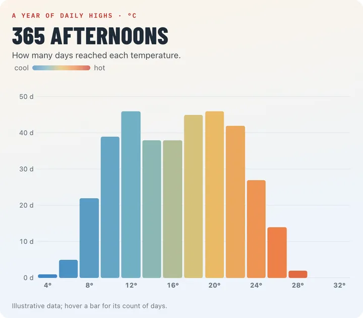 Histogram: 365 afternoons